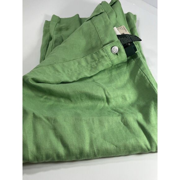 Ralph Lauren Womens Sz 16 Linen Grass Green Wide Crop Leg Spring Vtg NEW - Picture 14 of 14